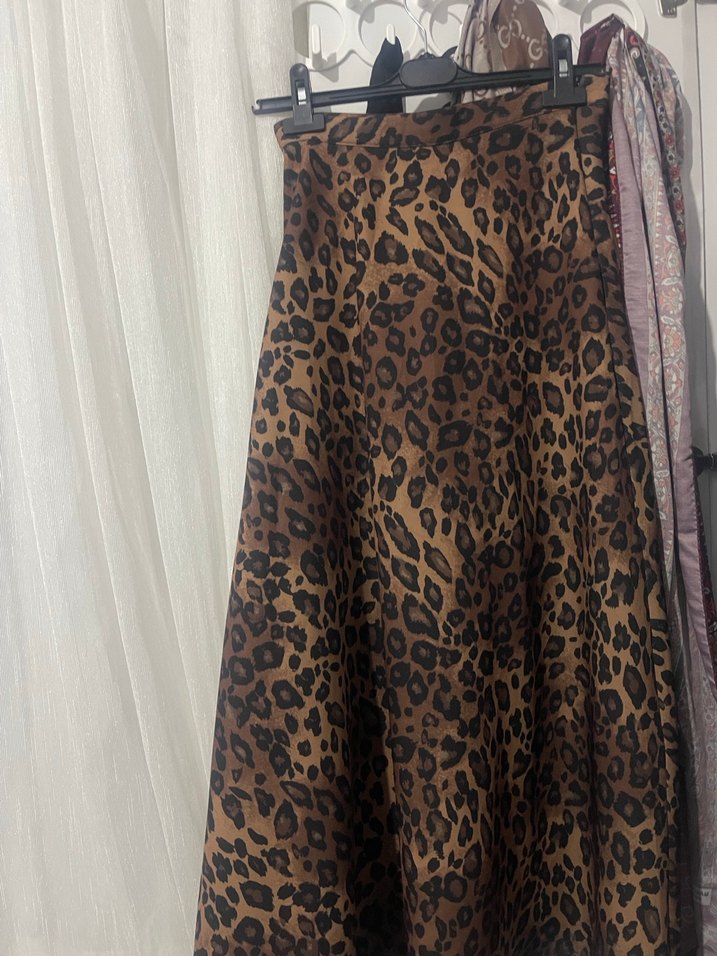 Bohem Leopar Desenli Uzun Etek - Görsel 5