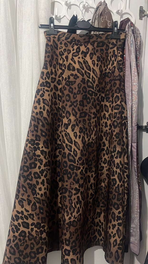 Bohem Leopar Desenli Uzun Etek - Görsel 2