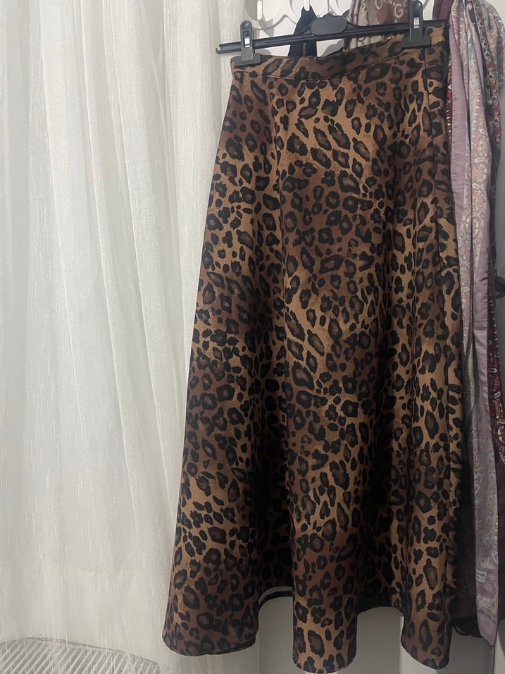 Bohem Leopar Desenli Uzun Etek - Görsel 3