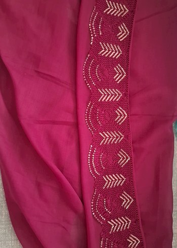 Bordo Dantel Detaylı Kadın Şal