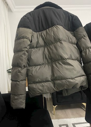 Gri Kürklü Erkek Sokak Stili Mont - Görsel 4