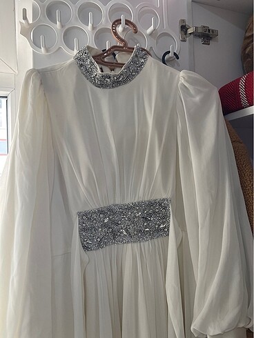 Nikah elbisesi şal hediyeli - Görsel 2