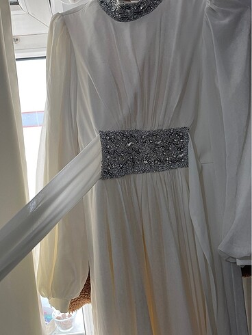 Nikah elbisesi şal hediyeli - Görsel 3
