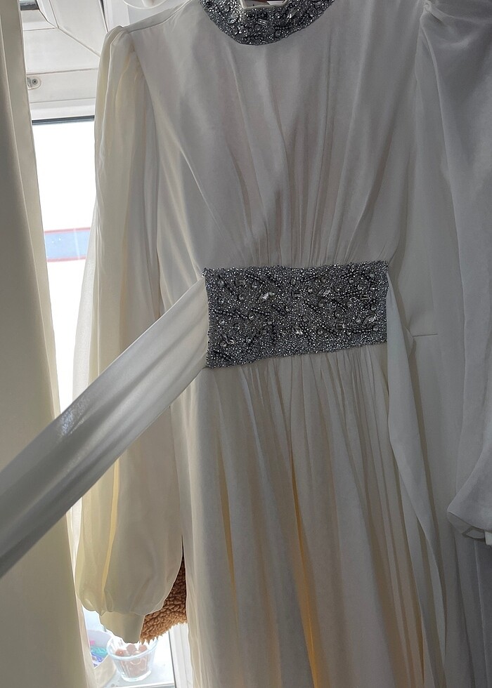 Nikah elbisesi şal hediyeli - Görsel 3