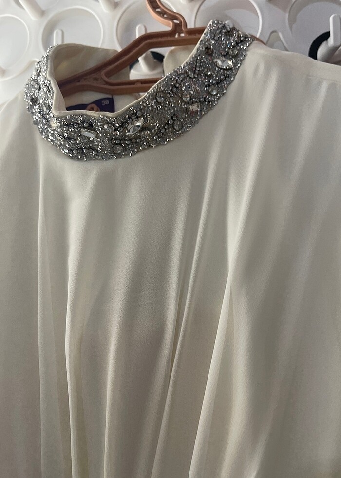 Nikah elbisesi şal hediyeli - Görsel 5