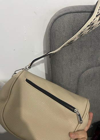 Bej Deri Kadın Çapraz Çanta - Görsel 4