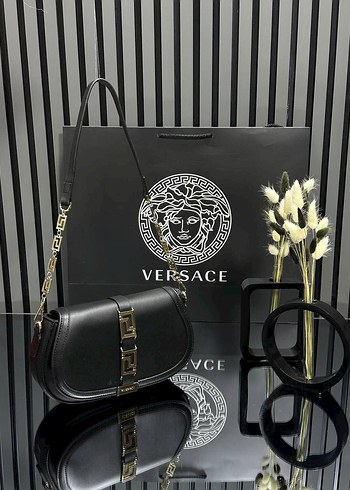 Versace Siyah Deri Klasik Kadın Çanta