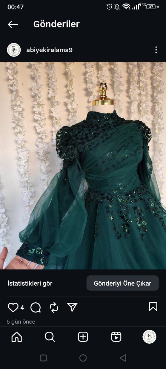 Yeşil söz nişan elbisesi - Görsel 2