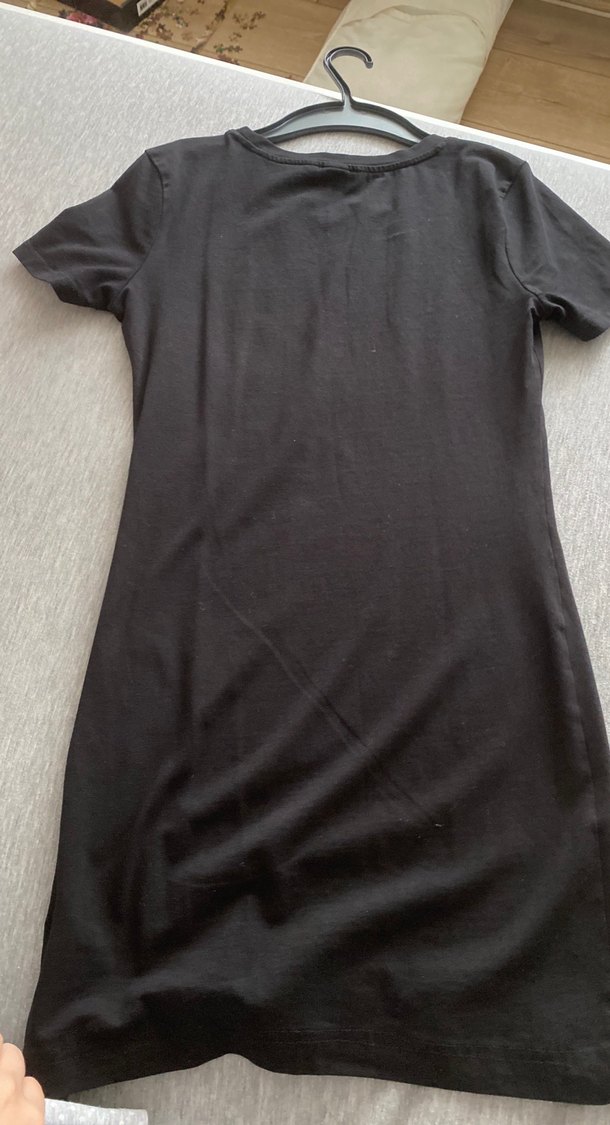 siyah mini basic elbise - Görsel 2