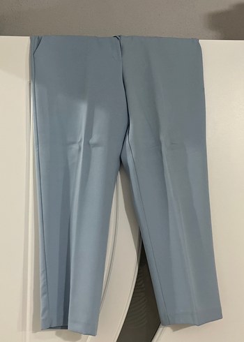 Kadın Mavi Kısa Kumaş Pantolon - Görsel 2