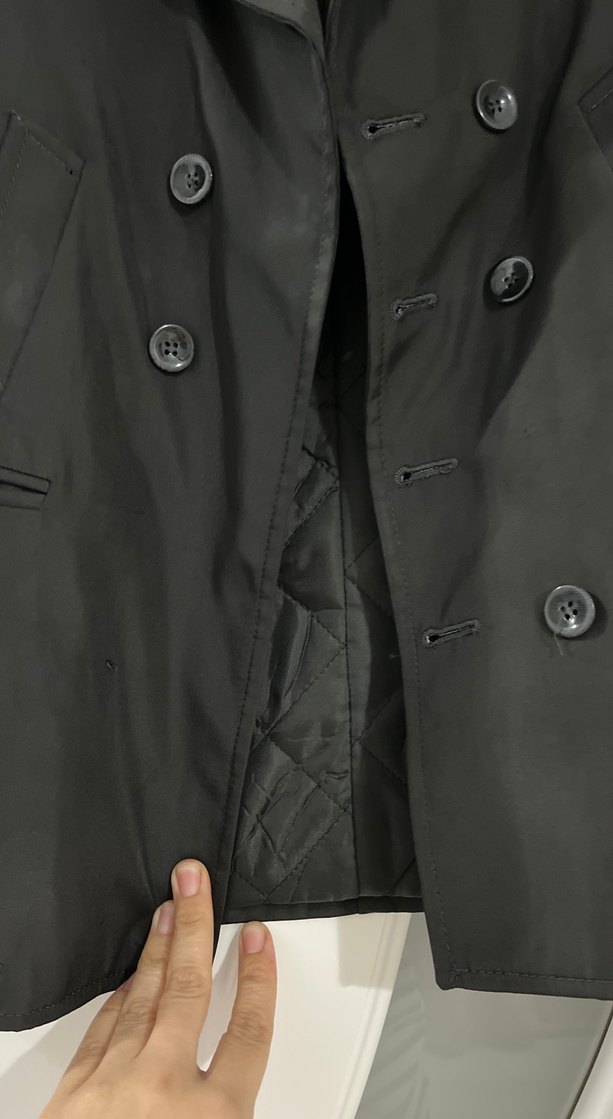 Siyah Deri Kadın Trençkot Midi Boy - Görsel 2