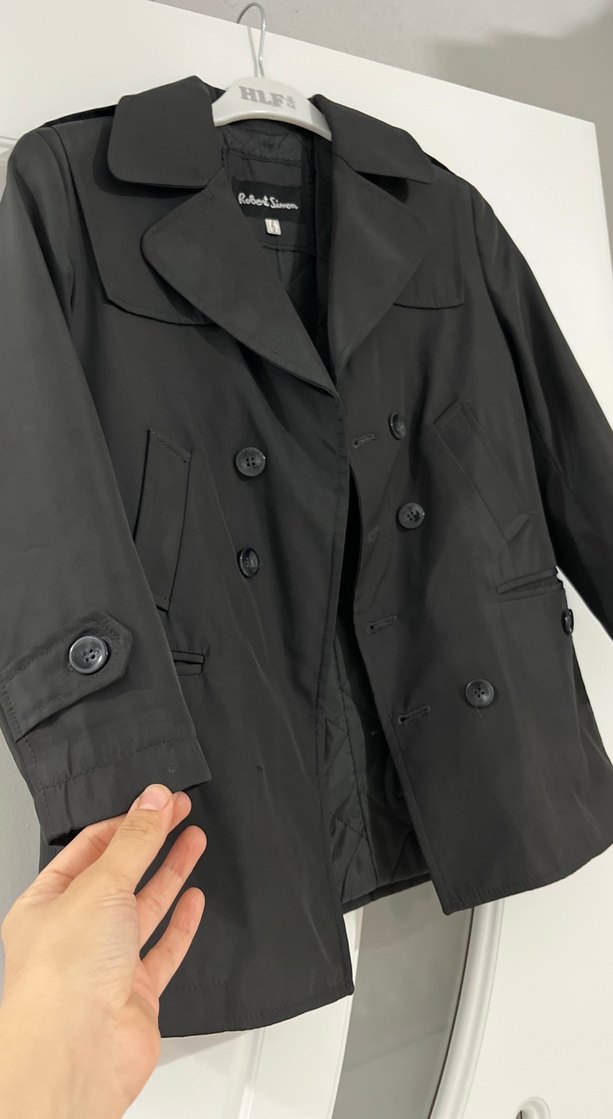 Siyah Deri Kadın Trençkot Midi Boy - Görsel 3