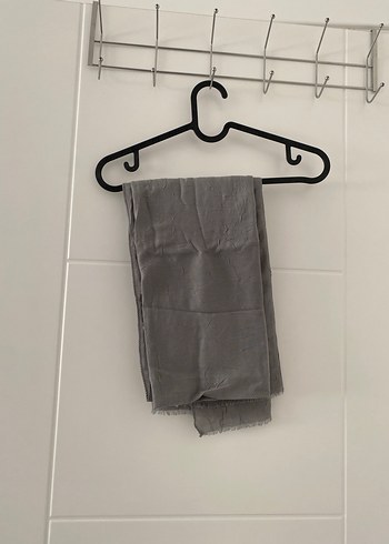 Gri bambu kraş şal - Görsel 2