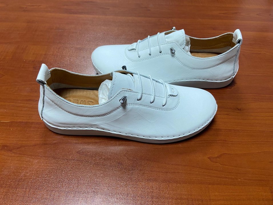 Beyaz Minimalist Günlük kadın deri Ayakkabı - Görsel 4