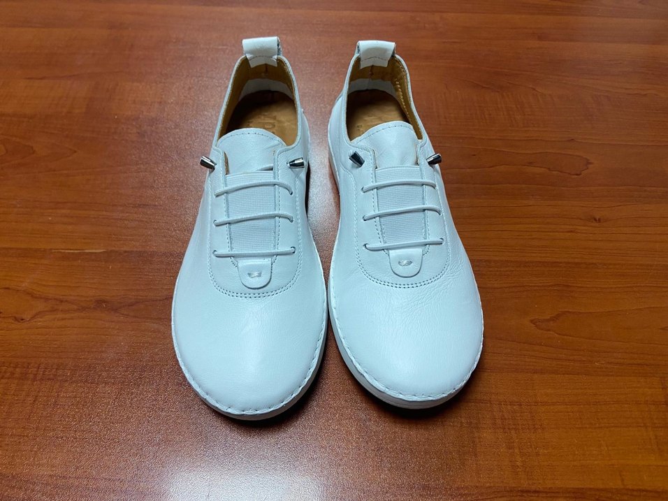 Beyaz Minimalist Günlük kadın deri Ayakkabı - Görsel 2