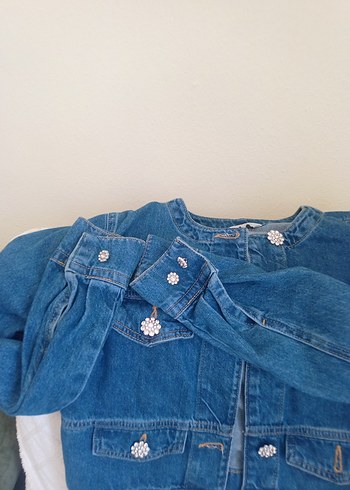 Pierre Cardin Düğmeli Mavi Kadın Denim Ceket