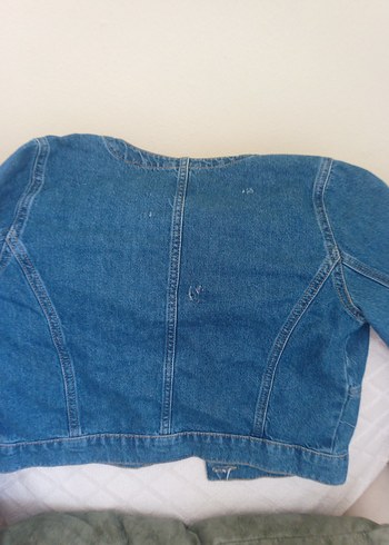 s Beden Düğmeli Mavi Kadın Denim Ceket