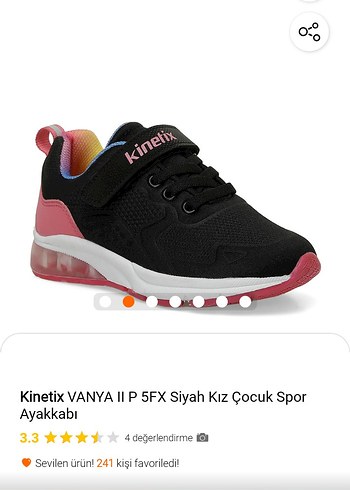 Kinetix Siyah Kız Çocuk Spor Ayakkabı