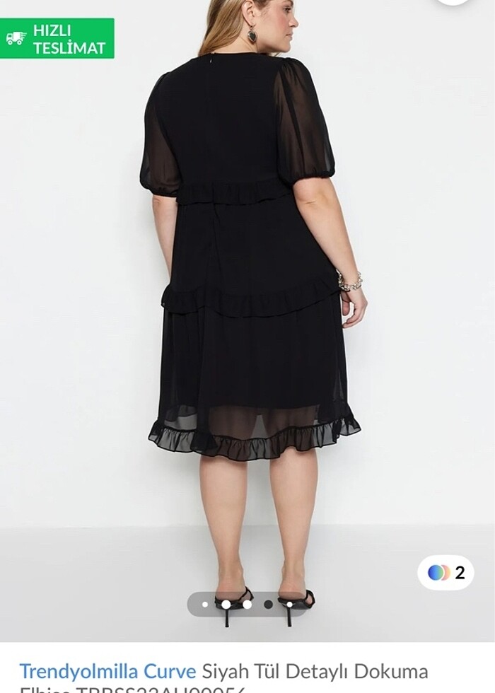 Büyük beden şık elbise - Görsel 3