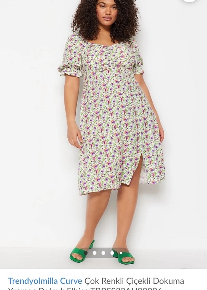 Büyük beden çiçekli elbise - Görsel 3