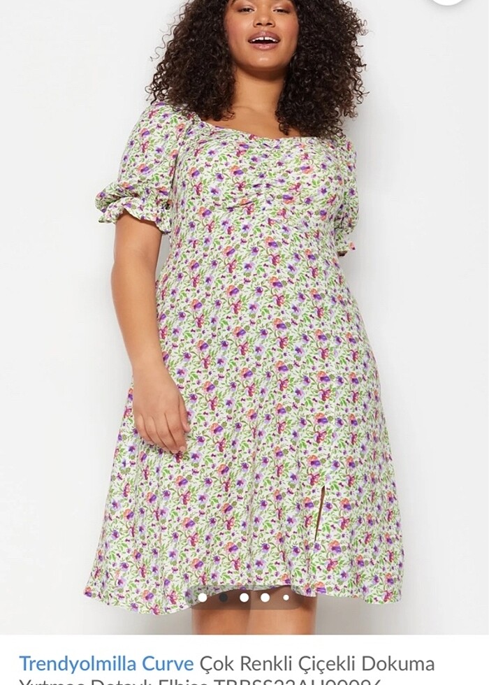 Büyük beden çiçekli elbise - Görsel 2