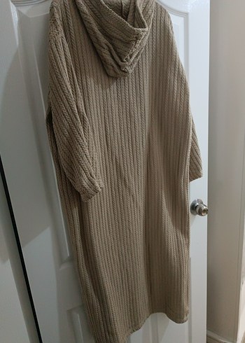 Bej Uzun Kollu Triko Kadın Elbise - Görsel 5