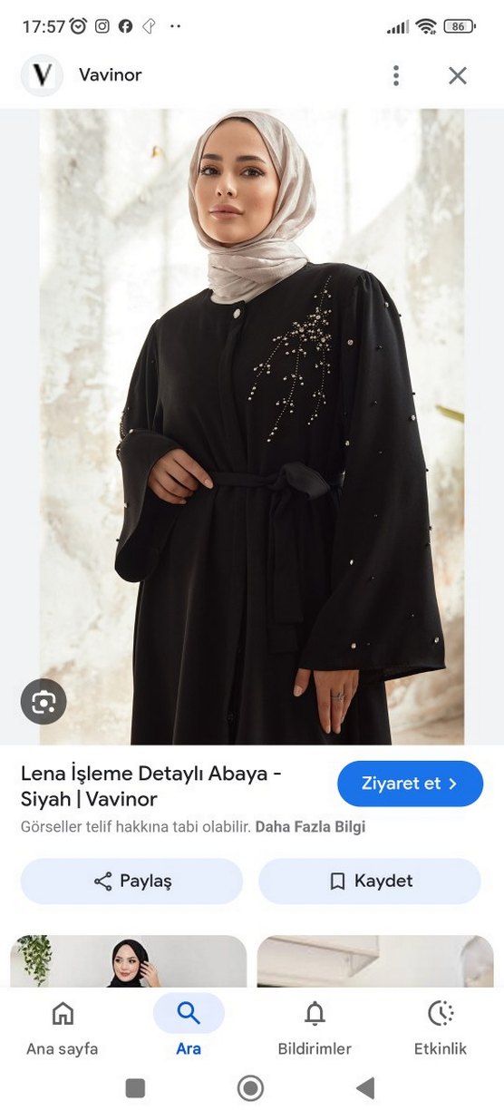 inci li şık abaya ister ferace - Görsel 2