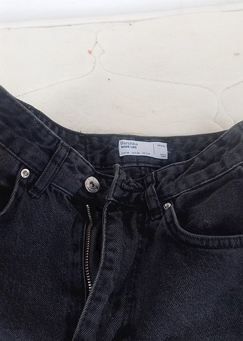 Bershka Siyah Bol Kesim Kadın Kot Pantolon