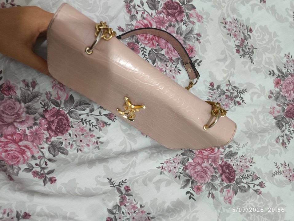 Pembe Zincir Detaylı Bohem Kadın Çanta - Görsel 3