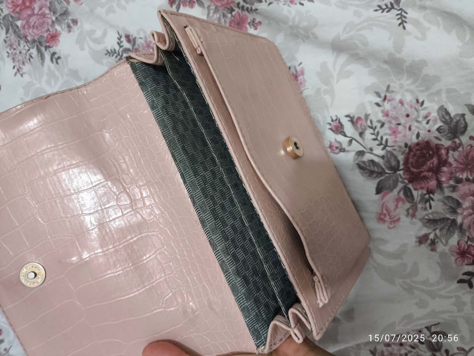 Pembe Zincir Detaylı Bohem Kadın Çanta - Görsel 4