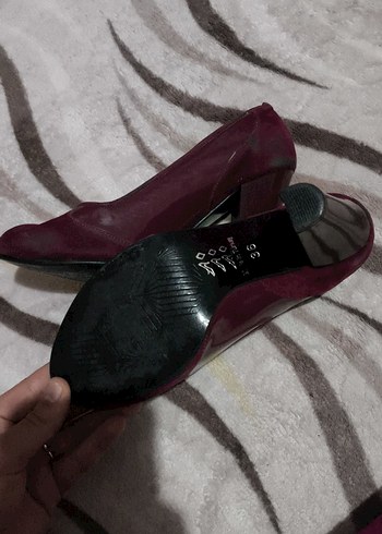 Bordo Süet Kadın Topuklu Stiletto - Görsel 4