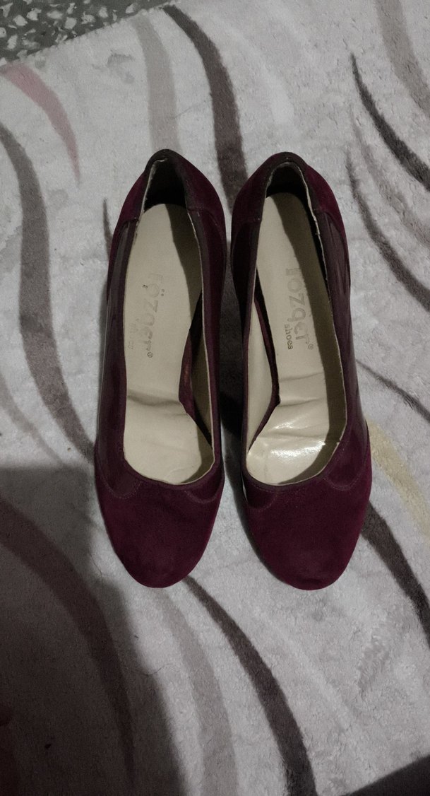 Bordo Süet Kadın Topuklu Stiletto - Görsel 2