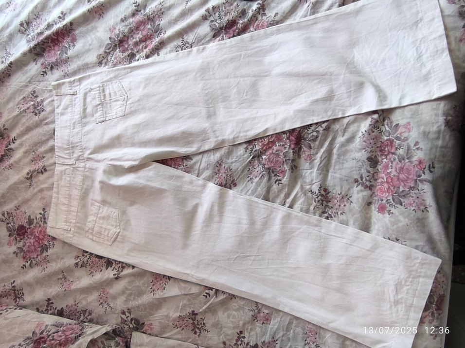 Zara Düğmeli Beyaz Kadın Kumaş Pantolon - Görsel 3