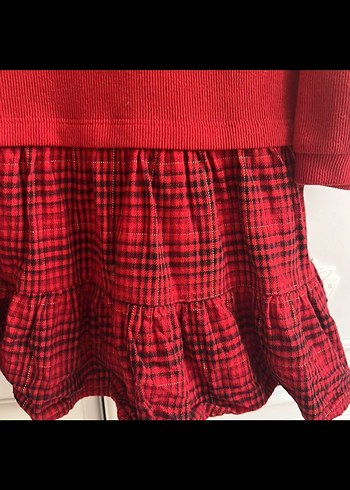 LC Waikiki Kız Çocuk Kırmızı Fırfırlı Triko Elbise