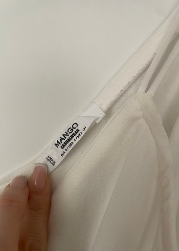 Beyaz İnce Askılı Midi Bohem Kadın Elbise - Görsel 3