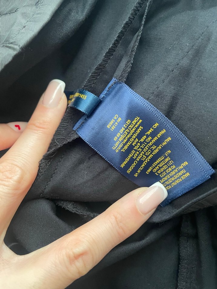 Düğmeli Lacivert Kadın Kumaş Pantolon - Görsel 2