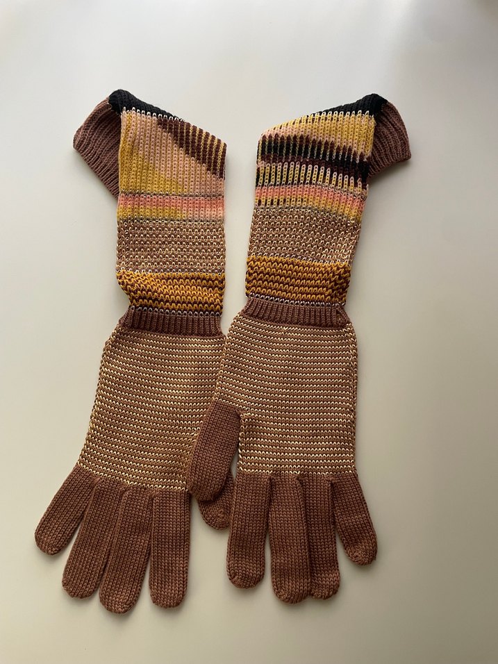 Bohem Çok Renkli Örgü Kadın Eldiven - Görsel 3