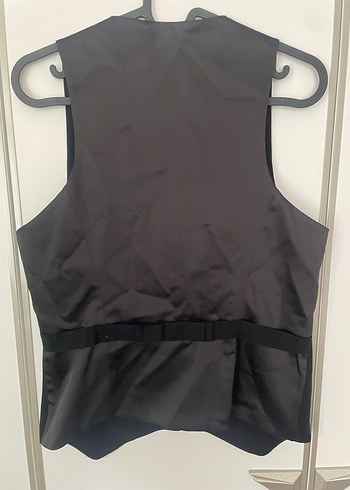 Siyah Düğmeli Kolsuz Tuxedo Ceket - Görsel 3