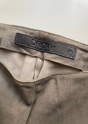 Bej Kadın Süet Kemerli Midi Kumaş Pantolon - Görsel 2