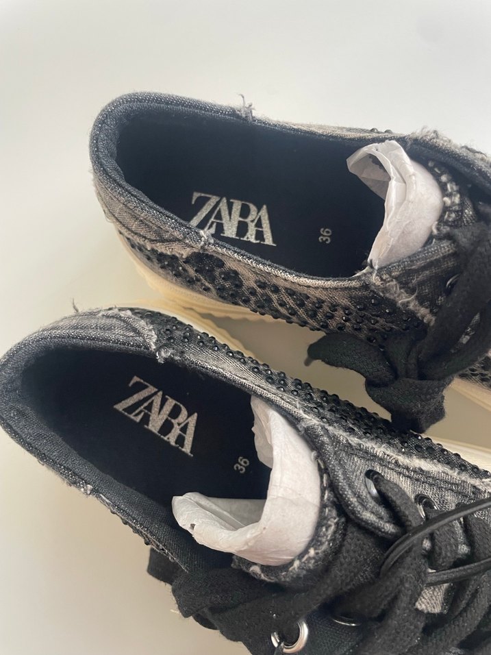 Gri Yılan Desenli Kadın Platform Spor Ayakkabı - Görsel 2