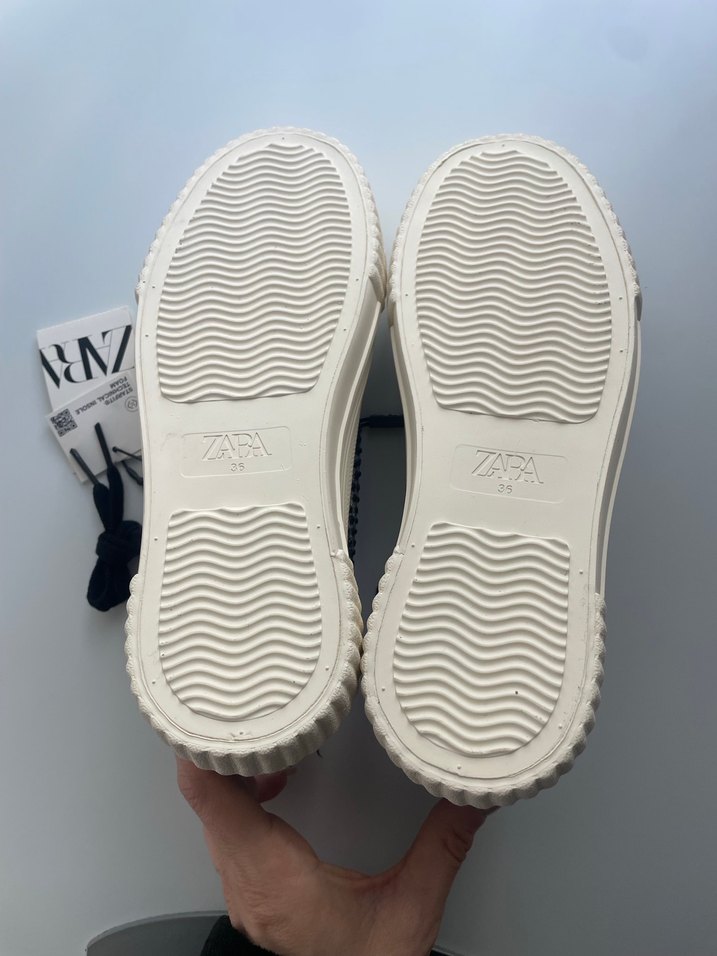 Gri Yılan Desenli Kadın Platform Spor Ayakkabı - Görsel 4