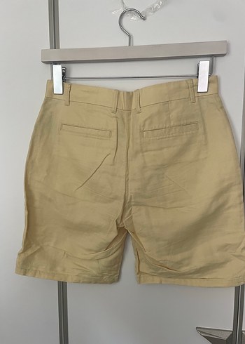 Bej Keten Mini Şort - Görsel 2