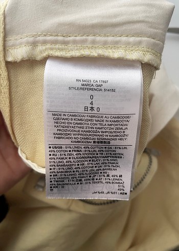 Bej Keten Mini Şort - Görsel 4