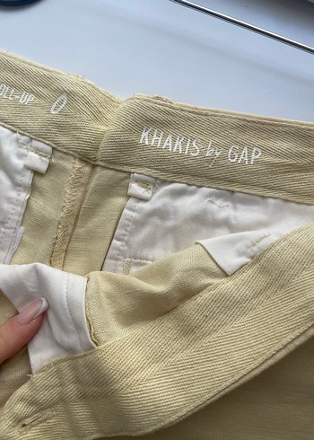 Bej Keten Mini Şort - Görsel 3