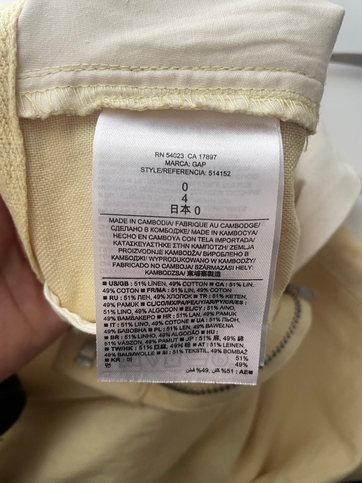 Bej Keten Mini Şort - Görsel 4