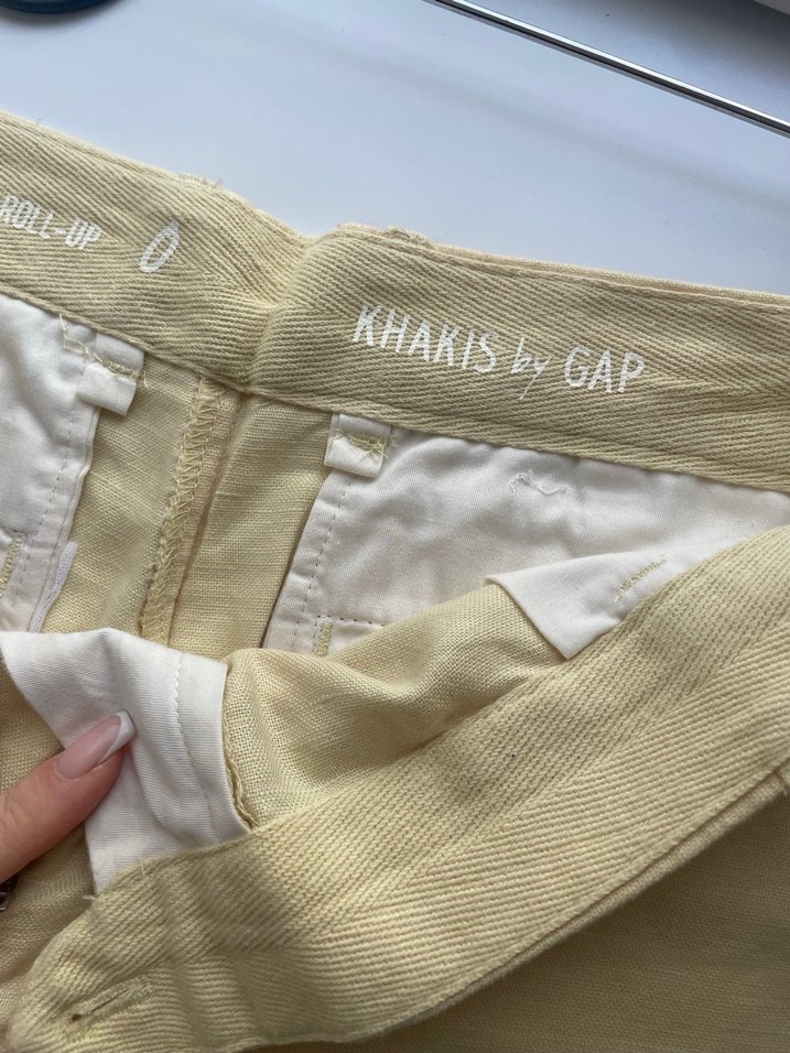 Bej Keten Mini Şort - Görsel 3