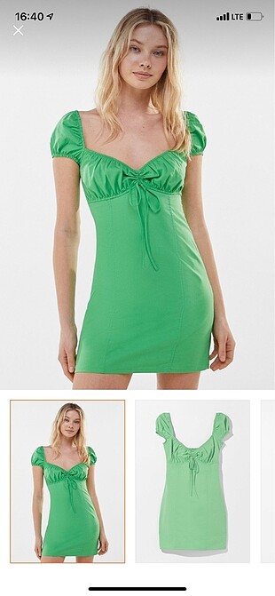 Bershka yeşil elbise