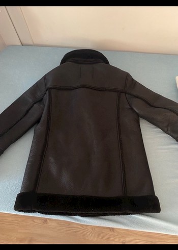 Siyah Deri Kürklü Midi Kadın Ceket - Görsel 3