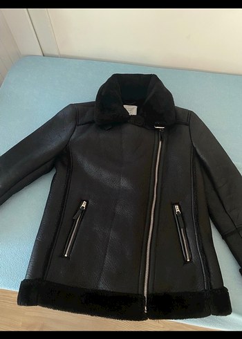 Siyah Deri Kürklü Midi Kadın Ceket - Görsel 2