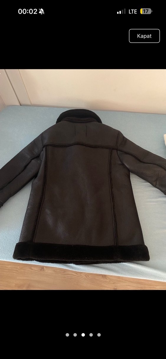 Siyah Deri Kürklü Midi Kadın Ceket - Görsel 3